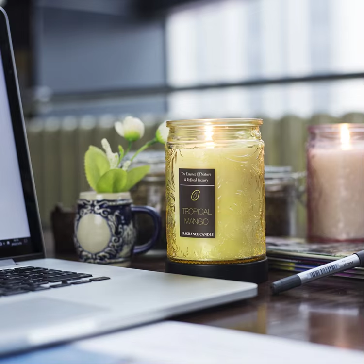 Lambey Best Selling Customized Colorful Candle Jars Relaxing Candle Private Logo Scented Candles