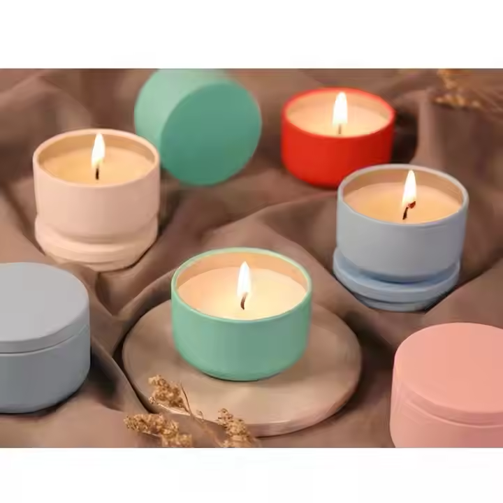 Small metal travel candle set