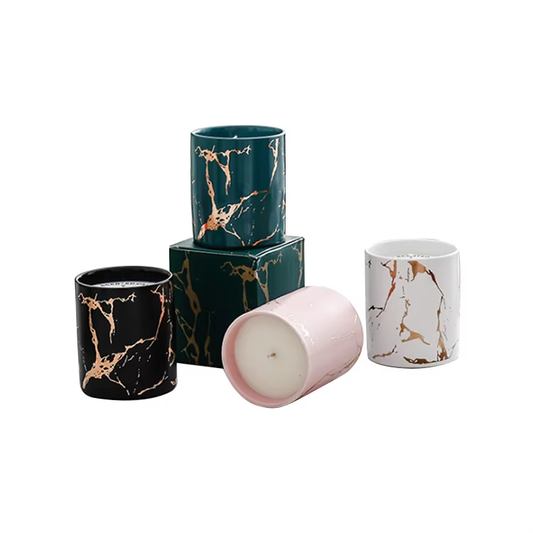 Lambey Best Selling Customized elegant Marbling multi-color candle jars scented candles for healing and relax
