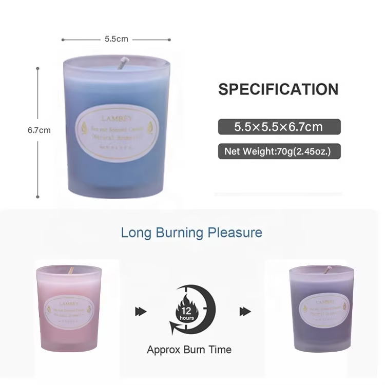 Glass jar gift set soybean wax scented candle