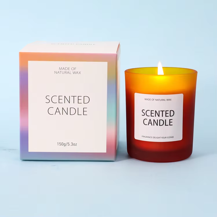 Custom glass gradient color scented candle