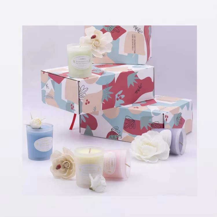Glass jar gift set soybean wax scented candle