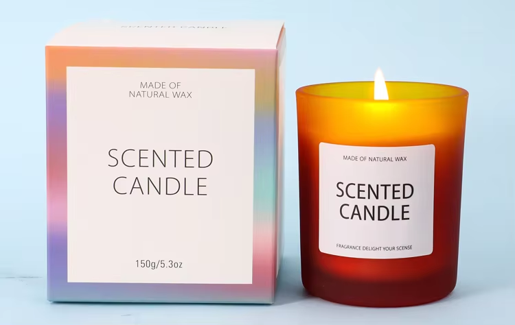 Custom glass gradient color scented candle