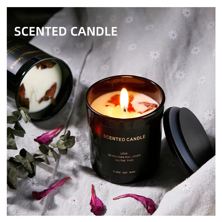 Home Decor Custom candle soy wax glass jar with lid