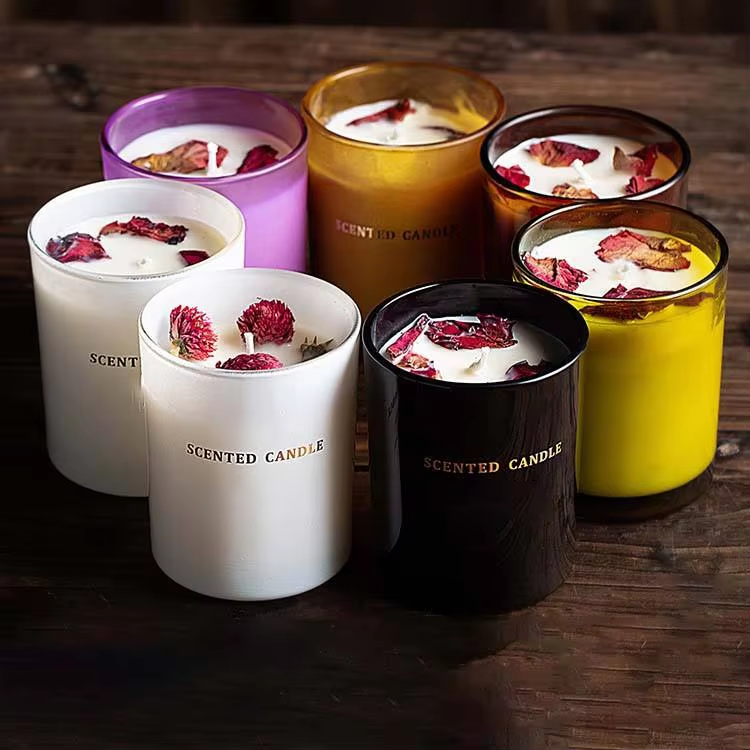 Home Decor Custom candle soy wax glass jar with lid